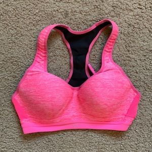 Hot pink Victoria’s Secret sports bra.